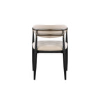 Set of 2 Beige and Black Armchair with Open Back-4