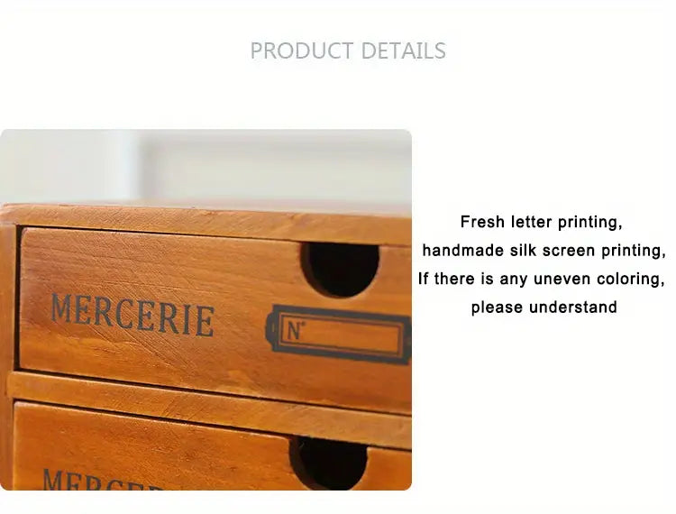 Timeless Elegance: 3-Layer Vintage Wooden Desktop Organizer-3