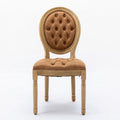 Set of 2 French Style Solid Wood Antique Dining Chairs-2