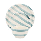 Gibson Home Kenwood Shores 12 Piece Stoneware Dinnerware Set - Blue Stripe