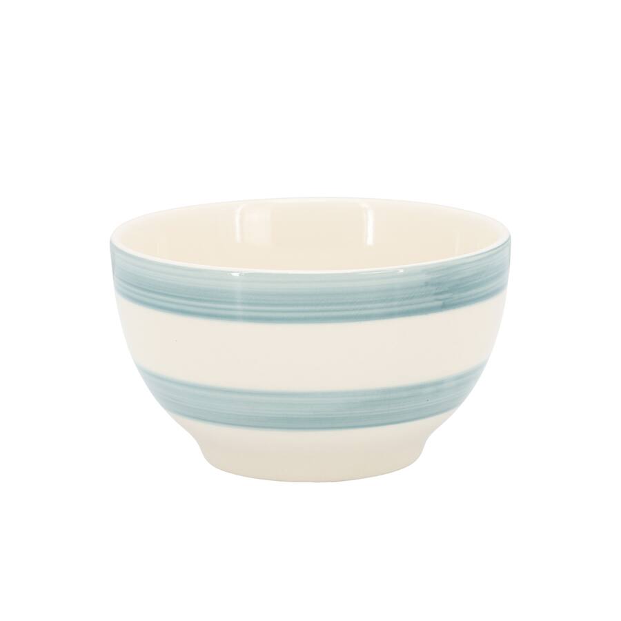 Gibson Home Kenwood Shores 12 Piece Stoneware Dinnerware Set - Blue Stripe