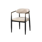 Set of 2 Beige and Black Armchair with Open Back-0