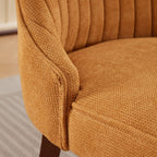 Set of 2 Rayon Cloth Flocking Linen Dining Chairs-4