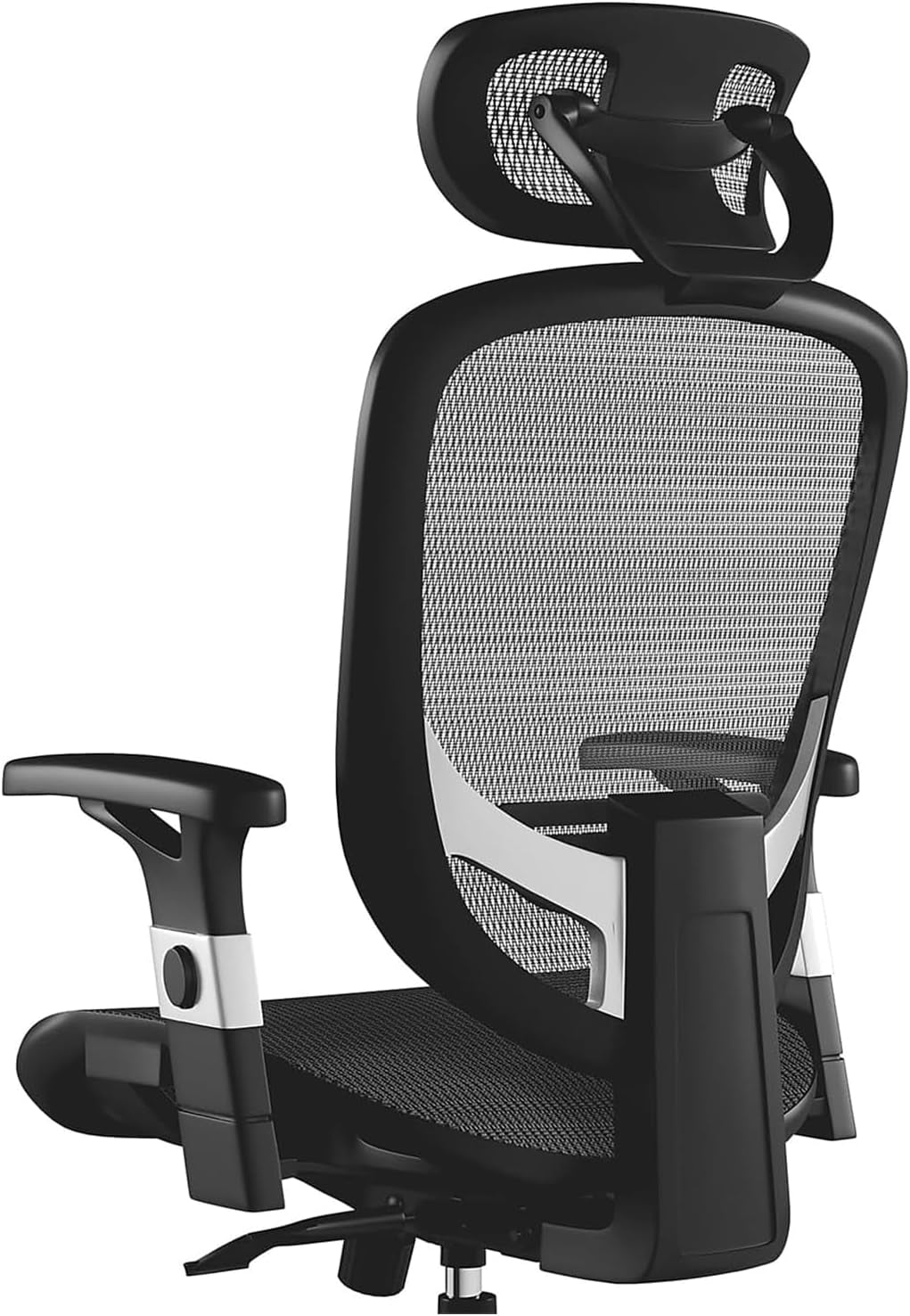 Hyken Ergonomic Mesh Swivel Task Chair Adjustable Black Office Chair-4