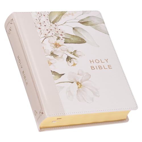 KJV Note-Taking Bible (Faux Leather Hardcover, Gray Floral Printed) - Imitation Leather-0