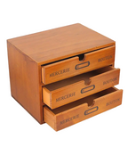 Timeless Elegance: 3-Layer Vintage Wooden Desktop Organizer-2