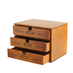 Timeless Elegance: 3-Layer Vintage Wooden Desktop Organizer-0