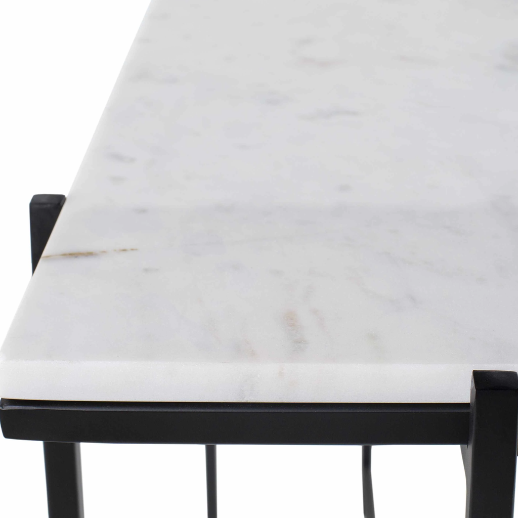 Shunem Console Table - Marble/Iron