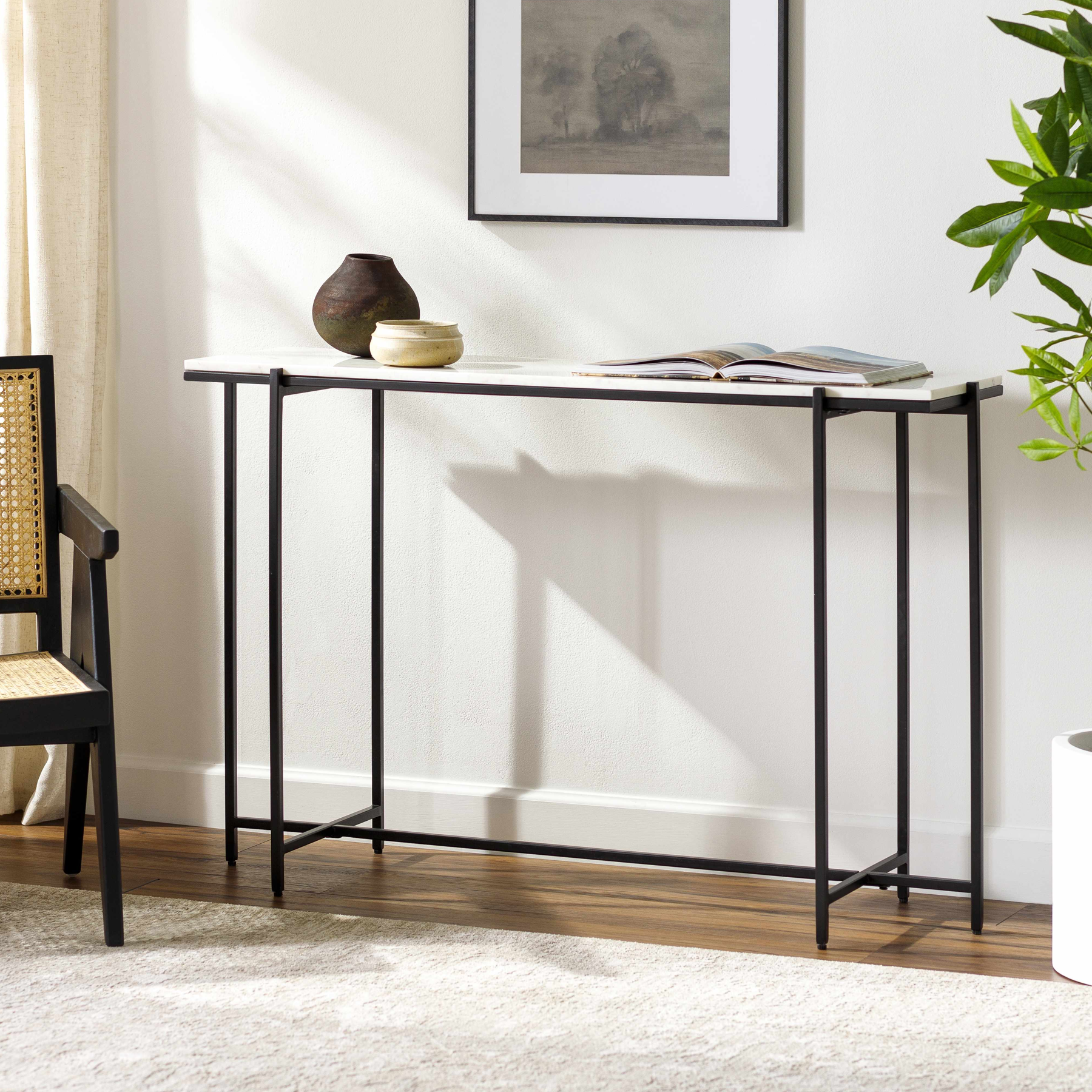 Shunem Console Table - Marble/Iron