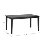 36 x 60 inch Rectangular Dining Table in Black Wood Finish-4