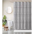 72-inch Polyester Shower Curtain with Black White Scandinavian Chevron Pattern-1
