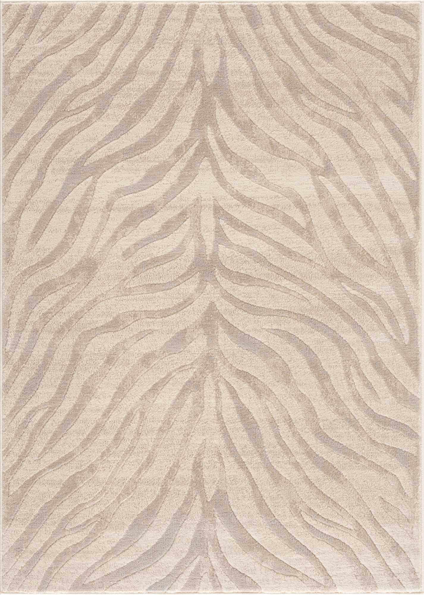 Beige Manteca Zebra Print Area Rug-0