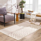 Beige Manteca Zebra Print Area Rug-4