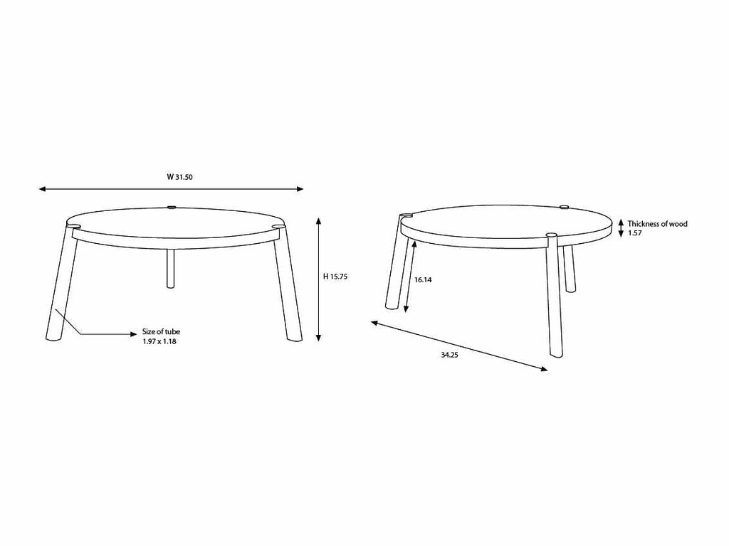 Palasbari Round Walnut Metal Coffee Table - Clearance-3