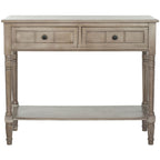 Console Accent Table Traditional Style Sofa Table in Distressed Cream-0