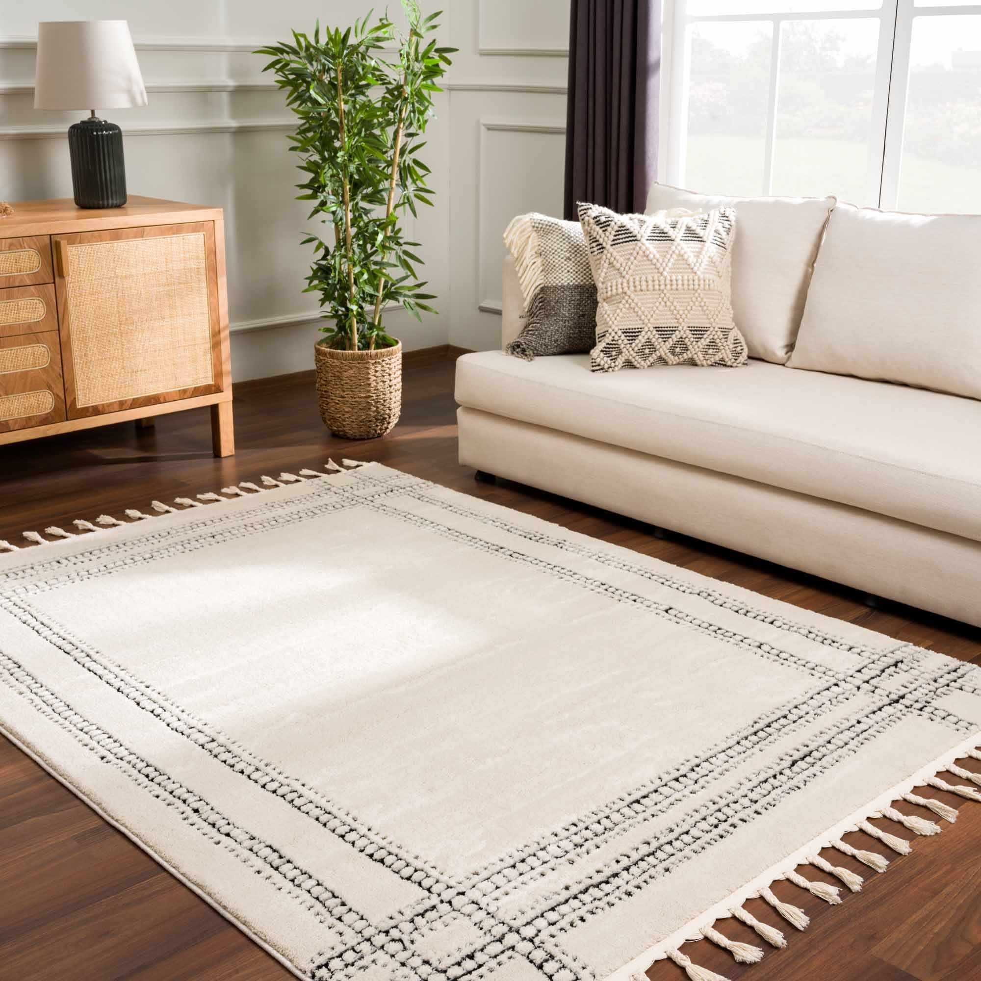 Ryuu Black & White Area Rug-3