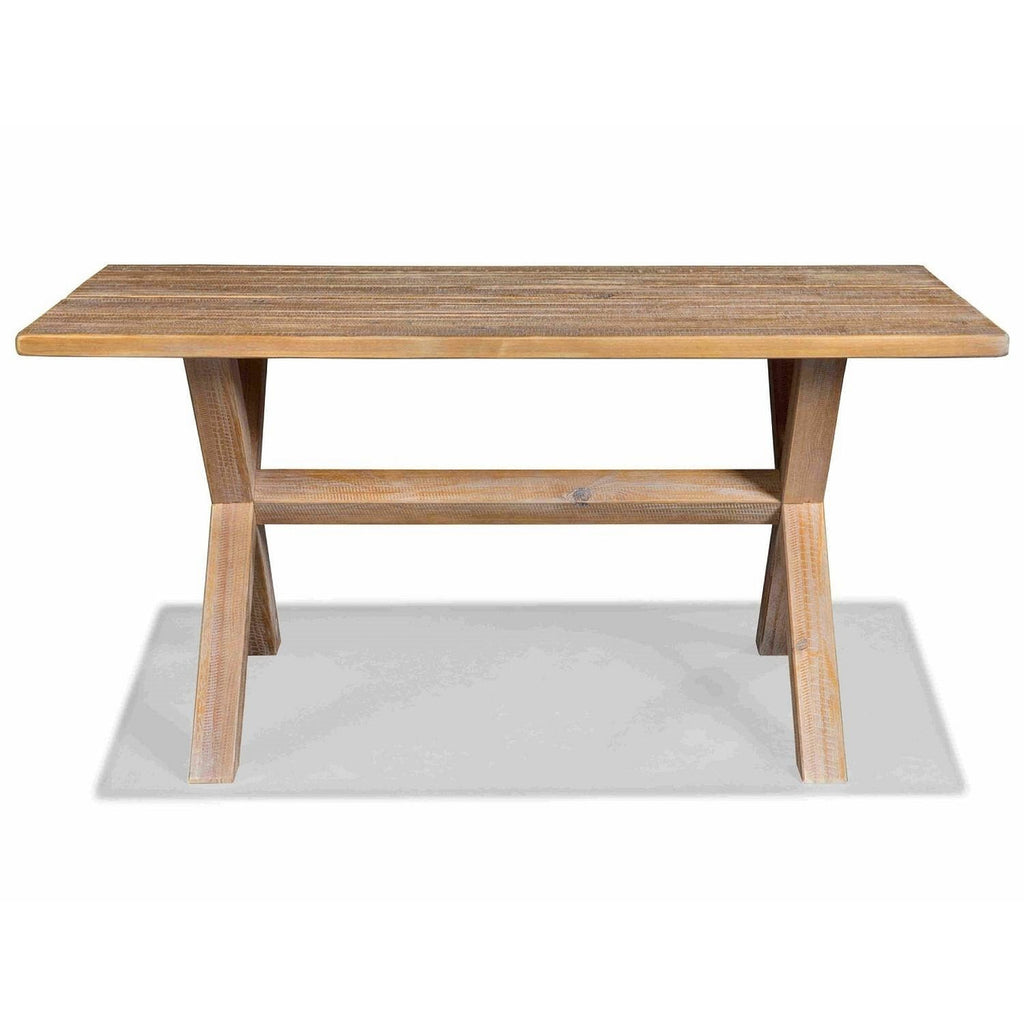 Modern Farmhouse Solid Pine Wood Dining Table in Distressed Driftwood Finish-1