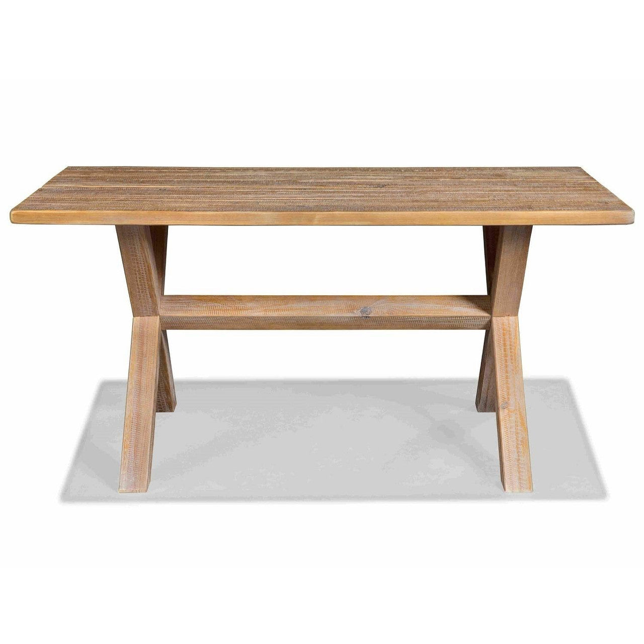 Modern Farmhouse Solid Pine Wood Dining Table in Distressed Driftwood Finish-1