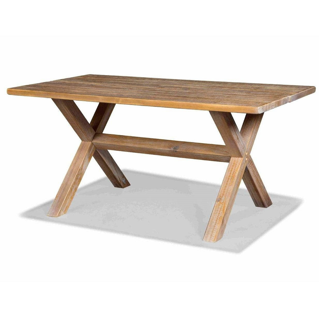 Modern Farmhouse Solid Pine Wood Dining Table in Distressed Driftwood Finish-2