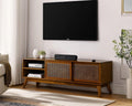 Modern Mid Century 59-inch TV Stand Entertainment Center with Sliding Doors-0