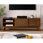 Modern Mid Century 59-inch TV Stand Entertainment Center with Sliding Doors-1
