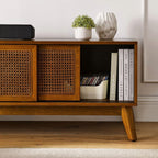 Modern Mid Century 59-inch TV Stand Entertainment Center with Sliding Doors-2