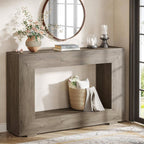 Modern Farmhouse 47-inch Long Entryway / Console Table in Grey Wood Finish-1