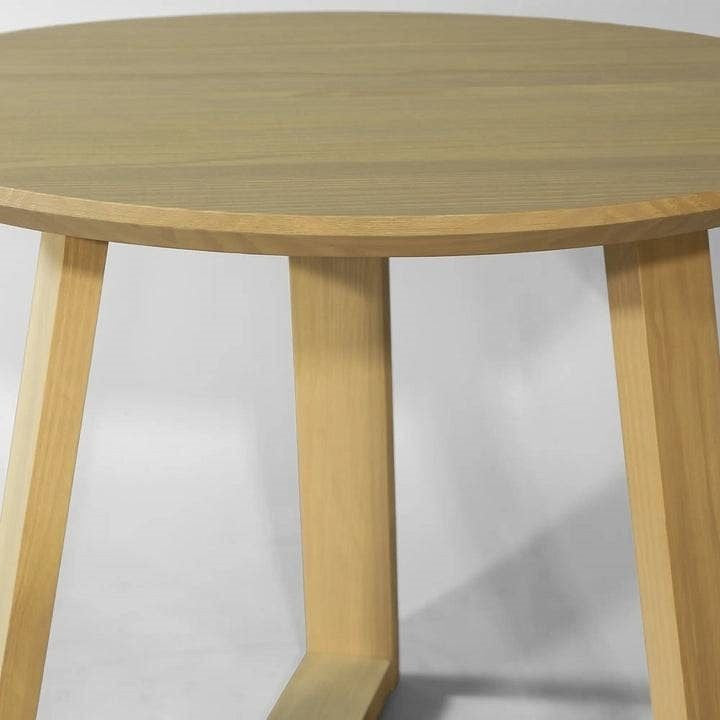 48 Inch Round Scandinavian Solid Wood Dining Table in Blonde-1