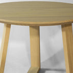 48 Inch Round Scandinavian Solid Wood Dining Table in Blonde-1