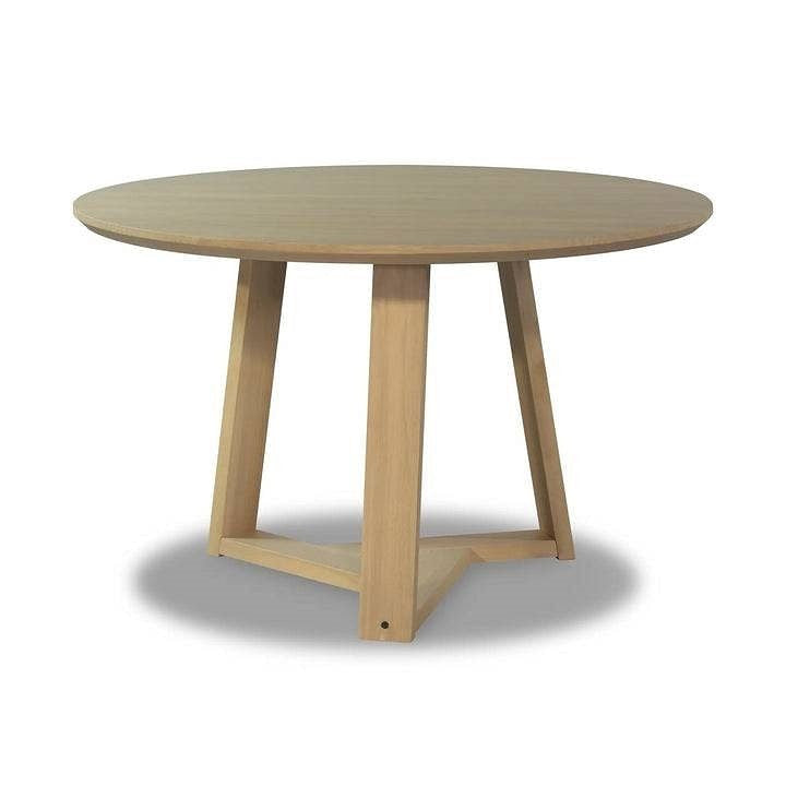 48 Inch Round Scandinavian Solid Wood Dining Table in Blonde-2