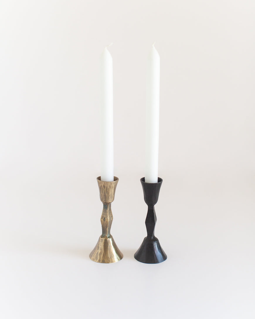 Low Diamond Hand-Forged Iron Candle Stand-4