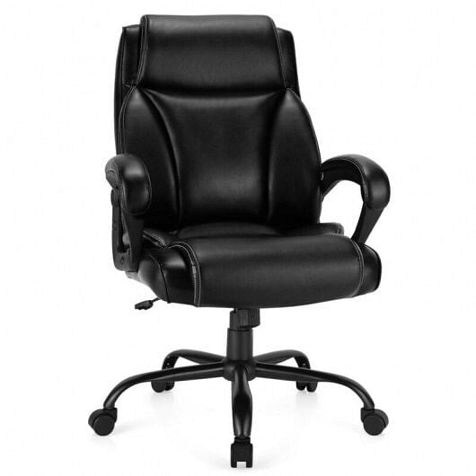 400 Pounds Big and Tall Adjustable High Back Leather Office Chair-0
