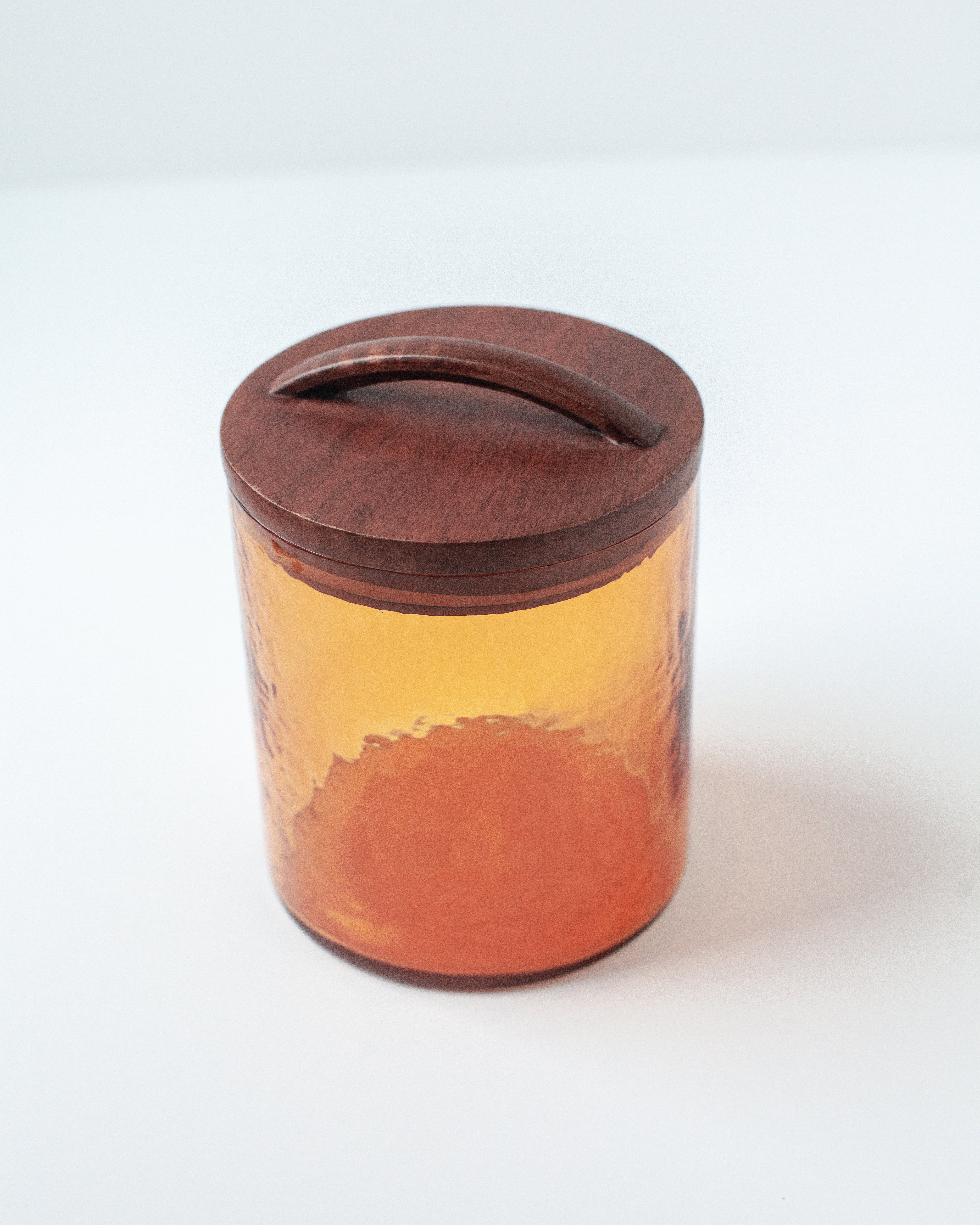 Hammered Glass Canisters with Wood Lid-7