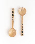 Geo Woven Mango Wood Salad Servers-0