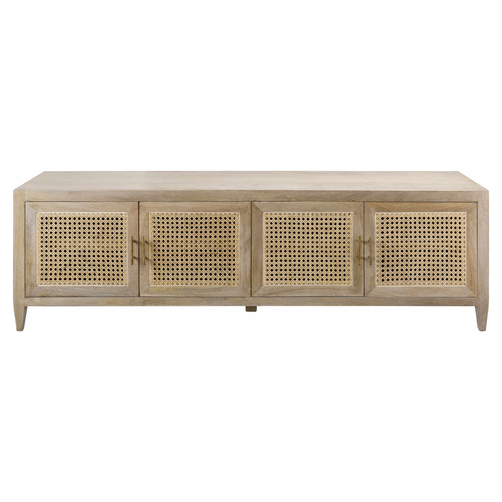 Shiloh TV Stand – Natural Wood Rattan