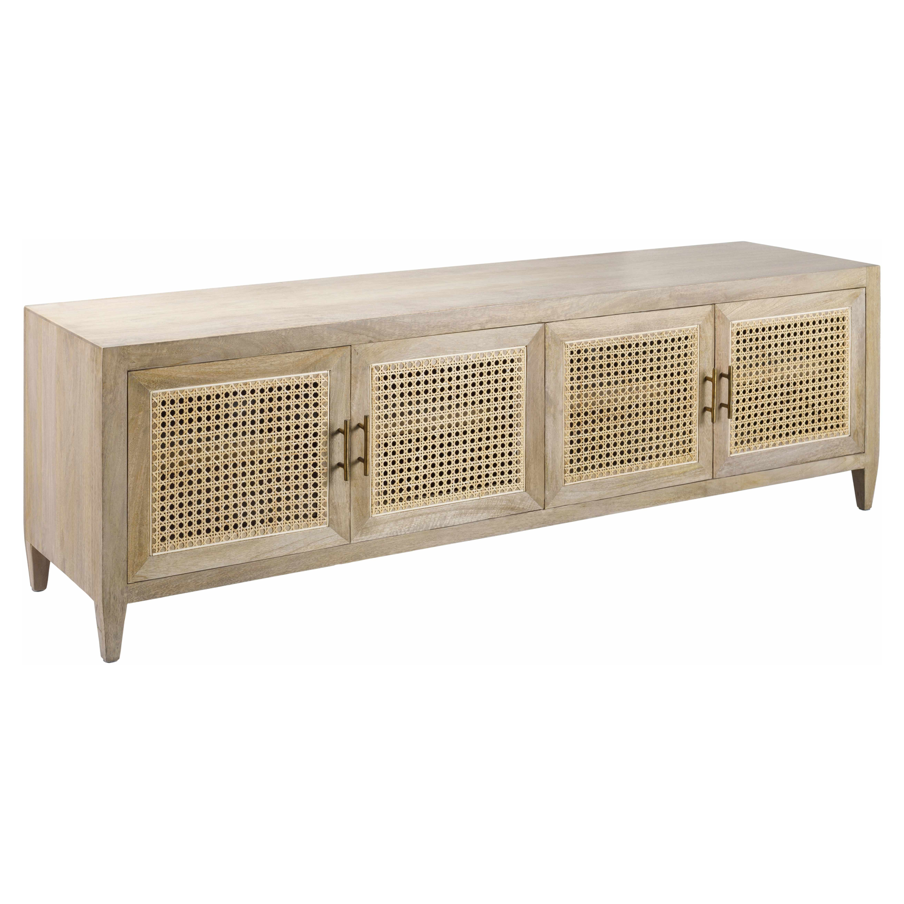 Shiloh TV Stand – Natural Wood Rattan