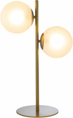 Mustard Modern Table Lamp with glass details for bedside or console tables-5