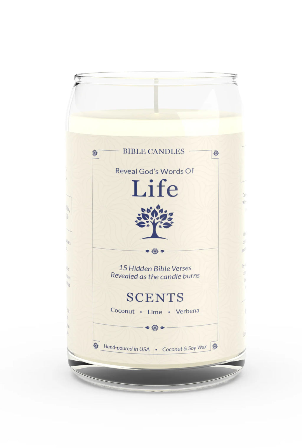 Life Bible Candle - Coconut, Lime & Verbena Scent with Hidden Verses-0
