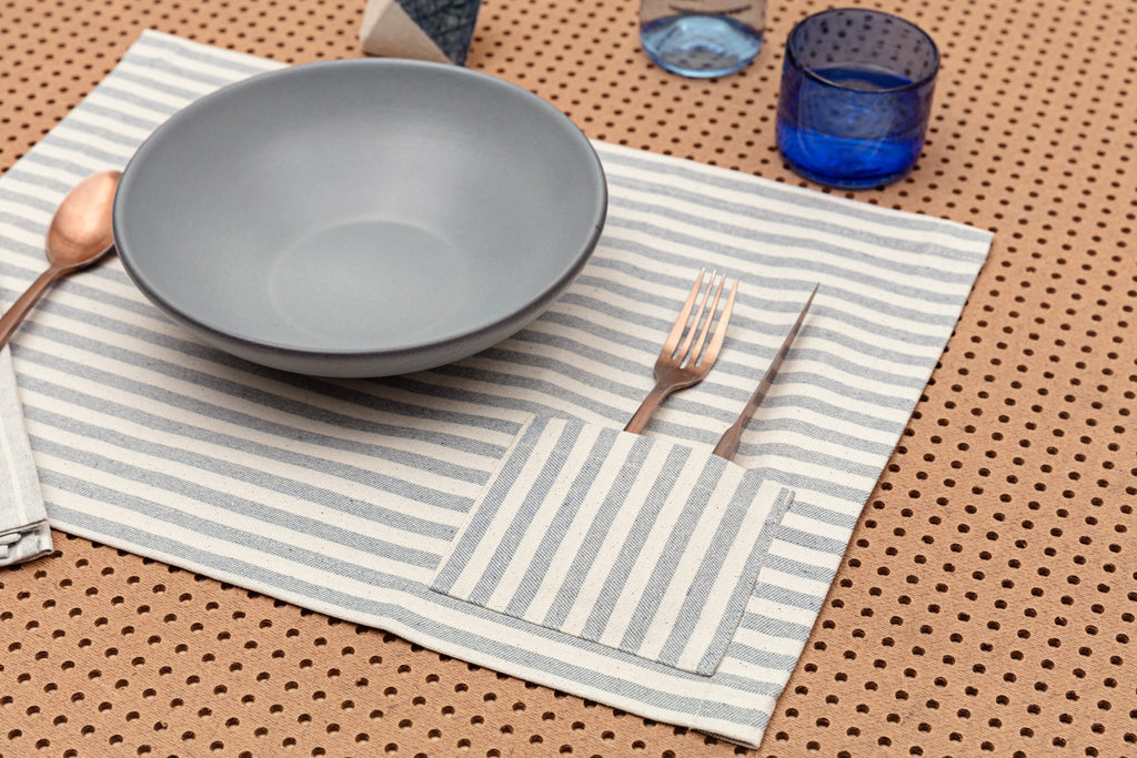 Placemats with Pocket, Set of 4 - Denim-1