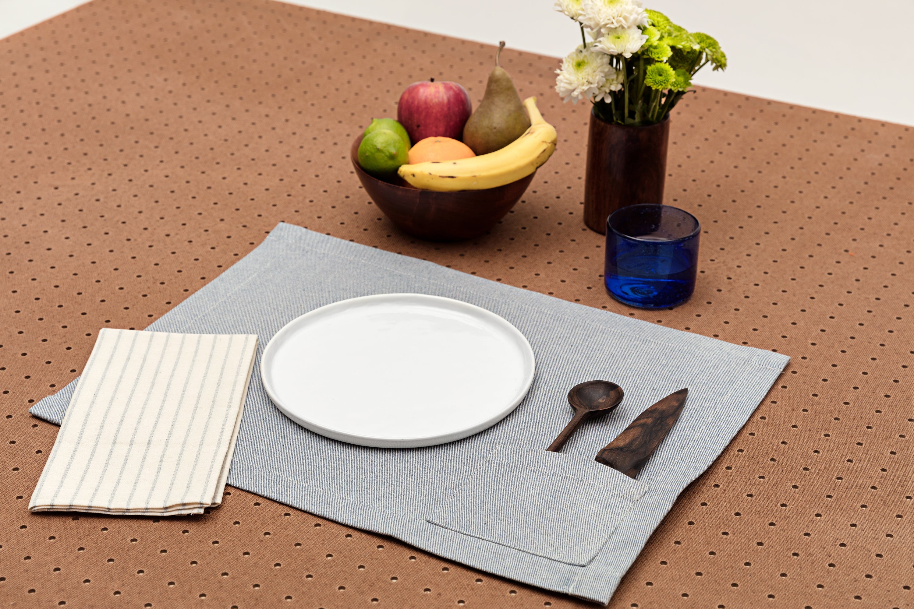 Placemats with Pocket, Set of 4 - Denim-0