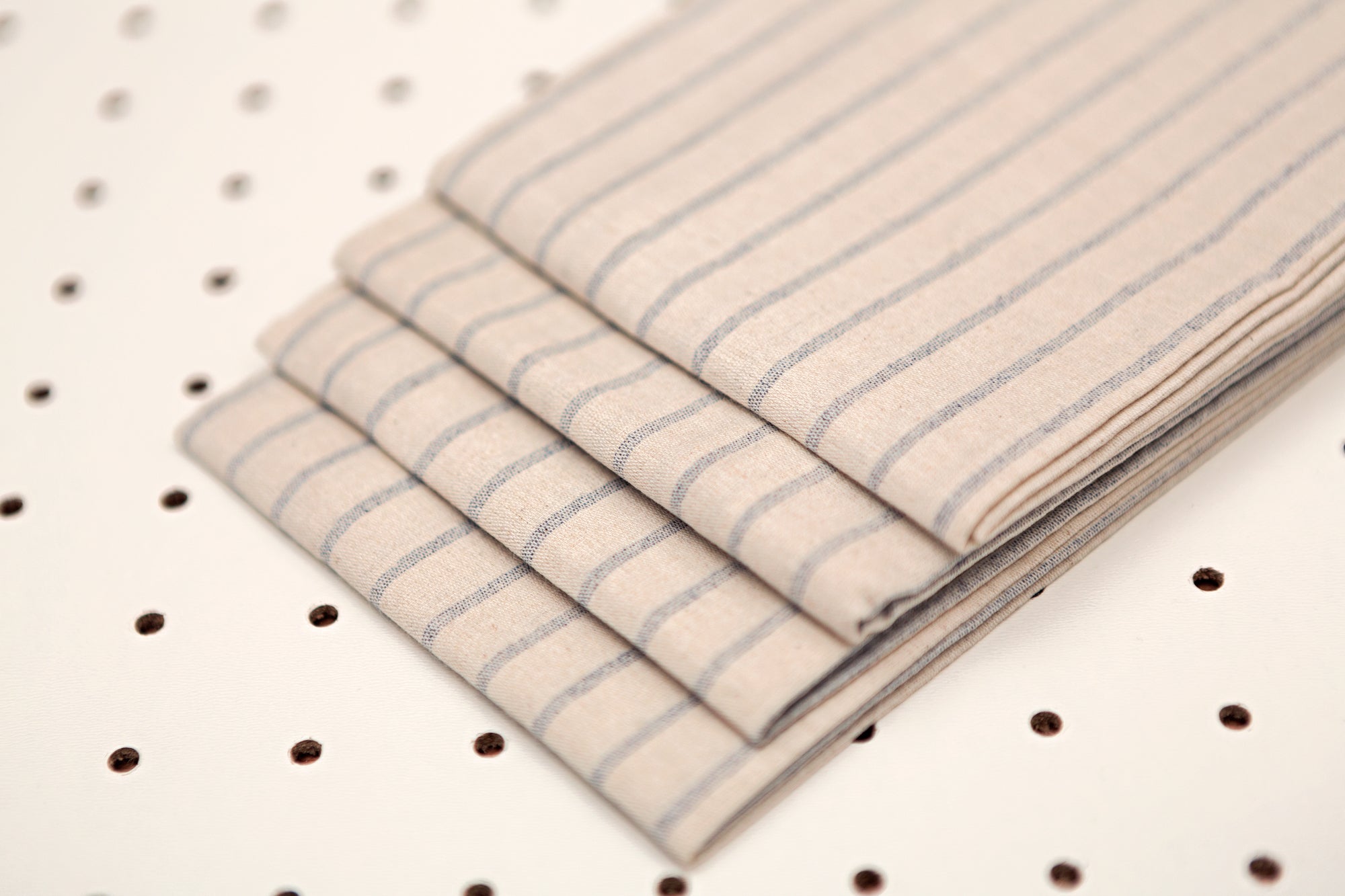Cloth Napkins - Grey Striped and Natural Striped-5