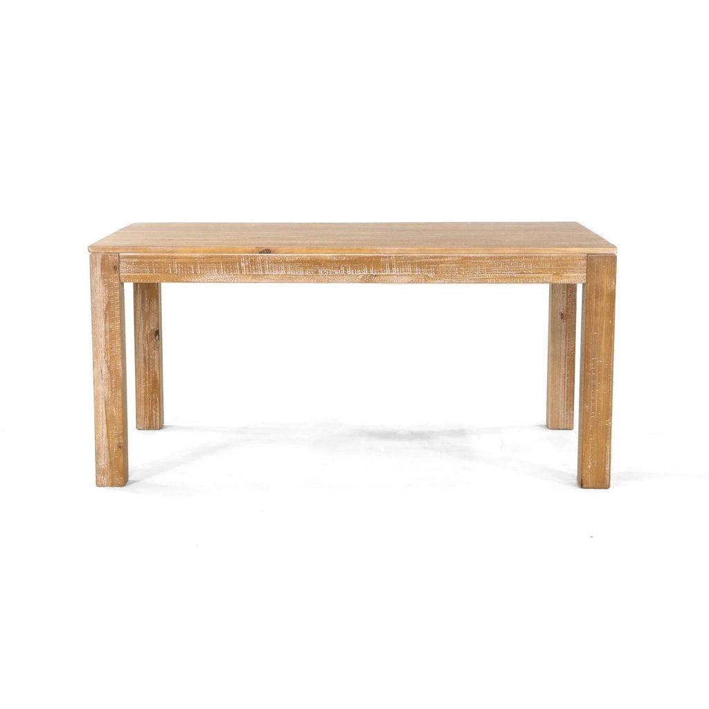 Modern Farmhouse 63-inch Solid Wood Dining Table in Rustic Light Brown Finish-1