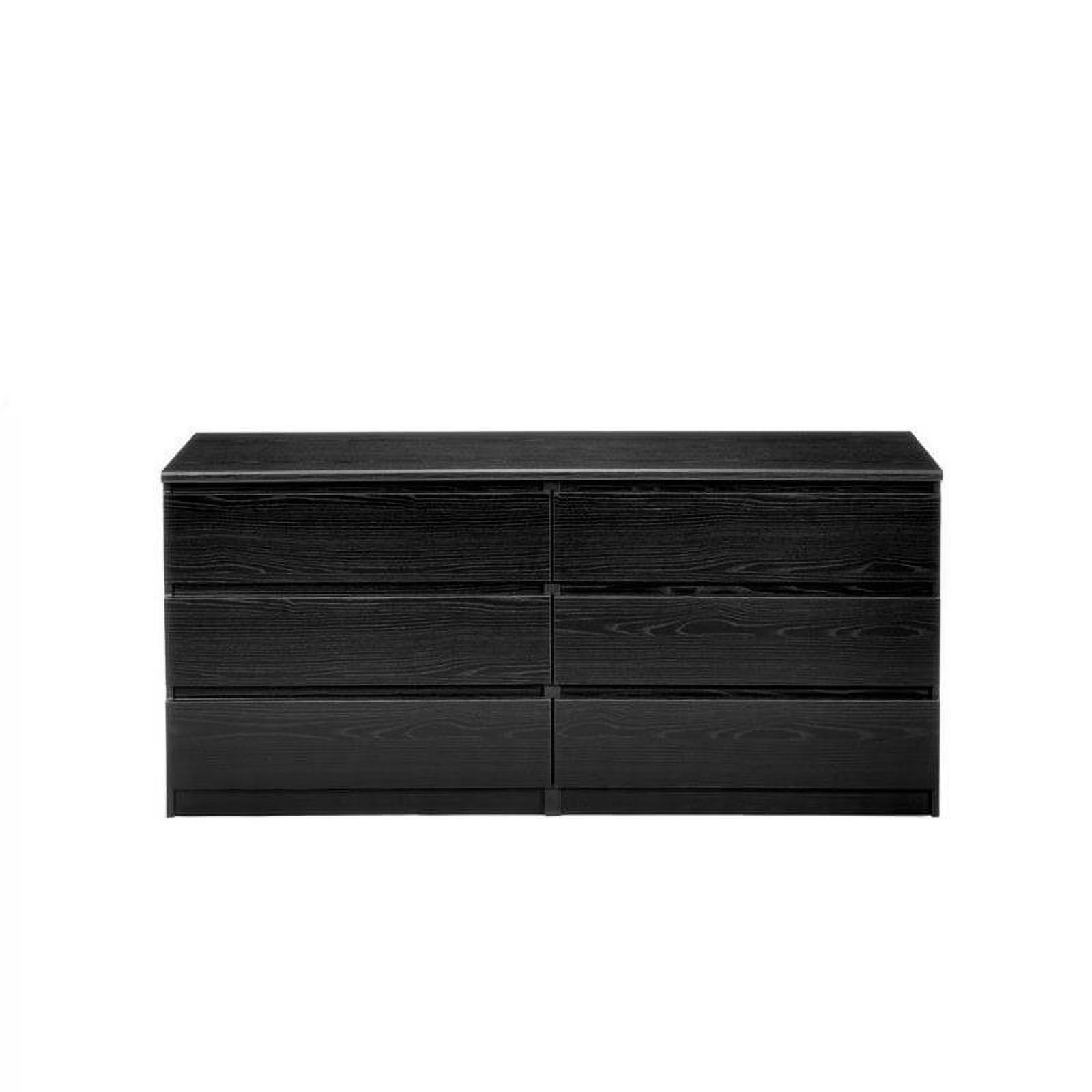 Midian Timber 6 Drawer Dresser -  Black