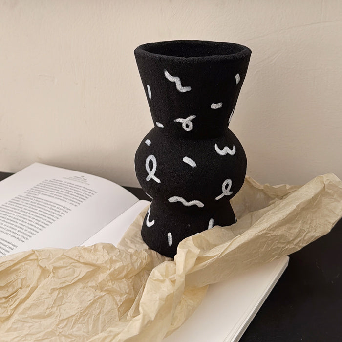 Hand-Painted Rustic Ceramic Vase-0