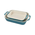 Staub Blue Ceramic Stoneware Baking Dish, Set of 2