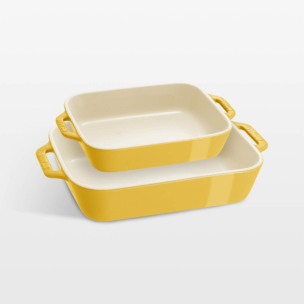 Staub Yellow Ceramic Stoneware Baking Dish, Set of 2