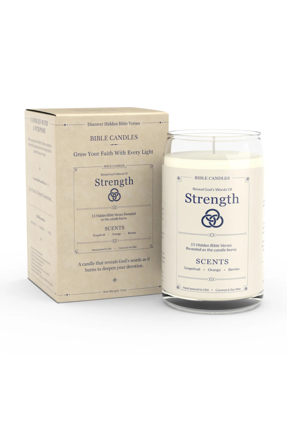 Strength Bible Candle - Grapefruit, Orange & Berry Scent with Hidden Verses-4