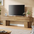 Farmhouse 63-inch TV Stand Entertainment Center in Light Brown Wood Finish-0