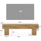 Farmhouse 63-inch TV Stand Entertainment Center in Light Brown Wood Finish-4