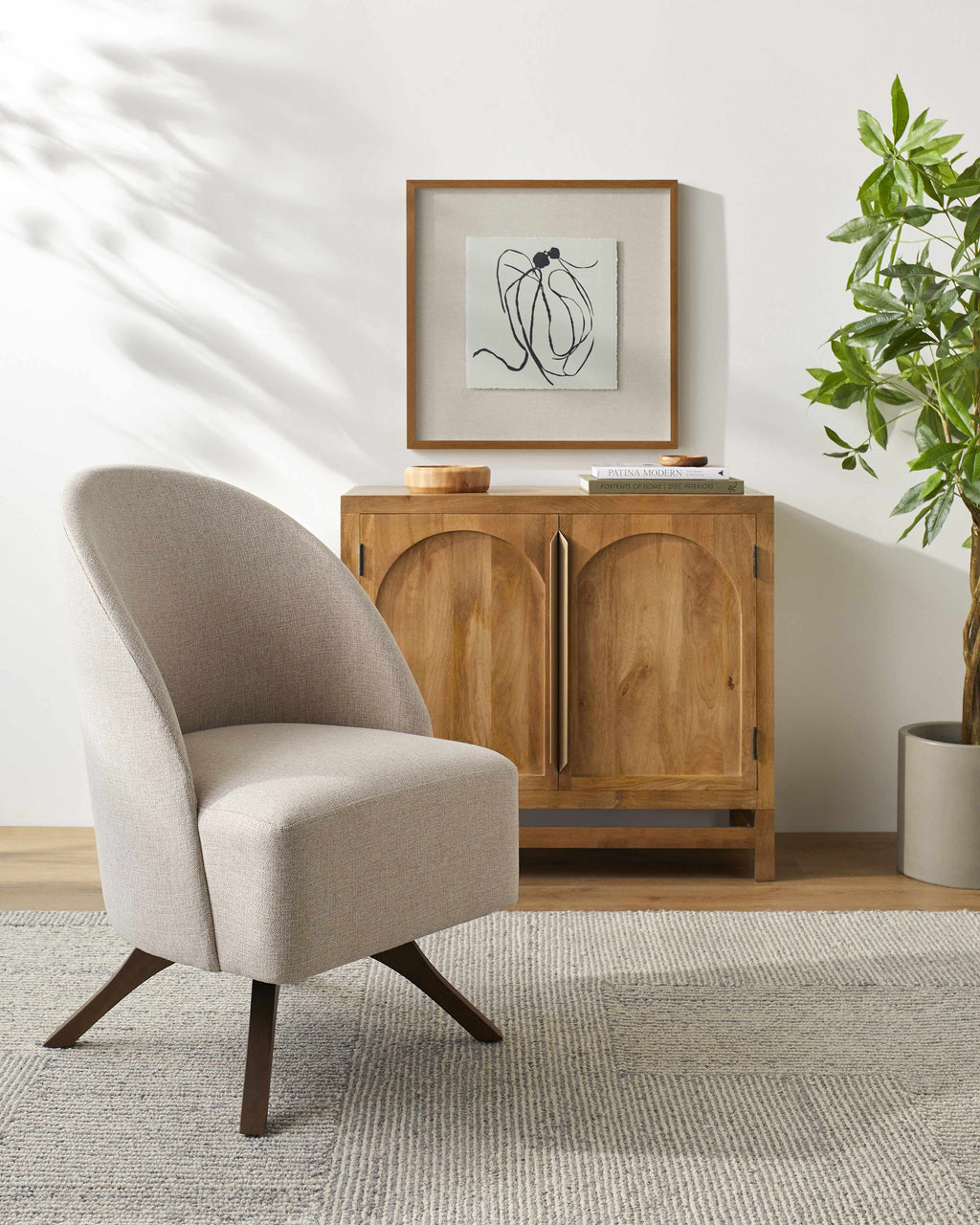 Dothan Swivel Chair - Beige